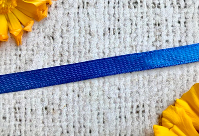 Лента атласная, ш. 0,5 см, электрик