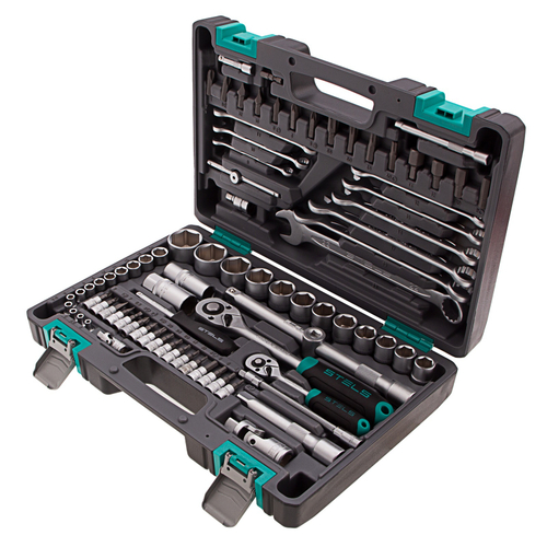 14105 Набор инструментов, 1/2", 1/4", CrV, 82 предм.// Stels