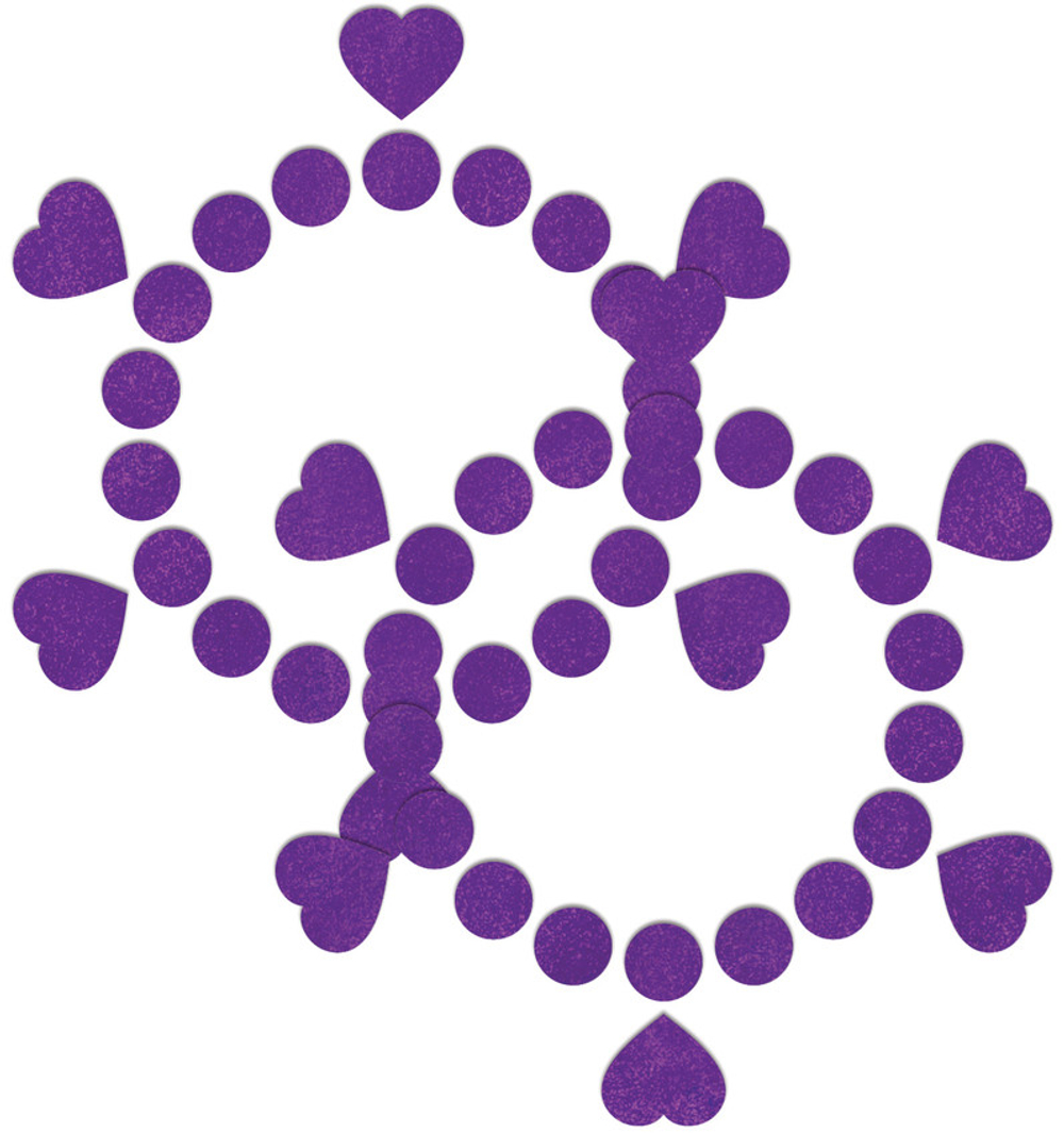 Фиолетовые открытые пестисы Круги и сердца