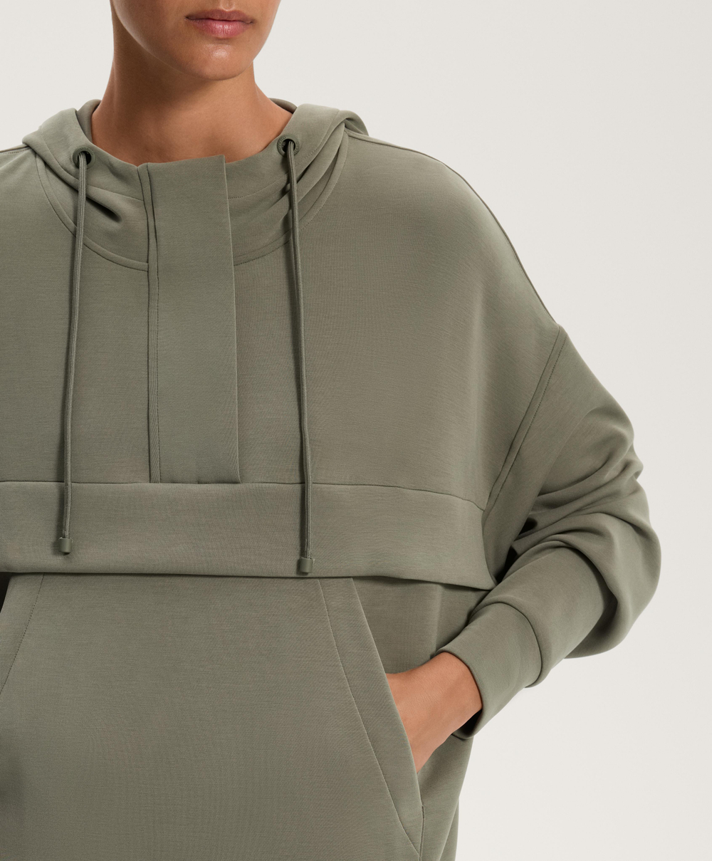 Oysho Толстовка из мягкого модала с застежкой-молнией, светлый хаки