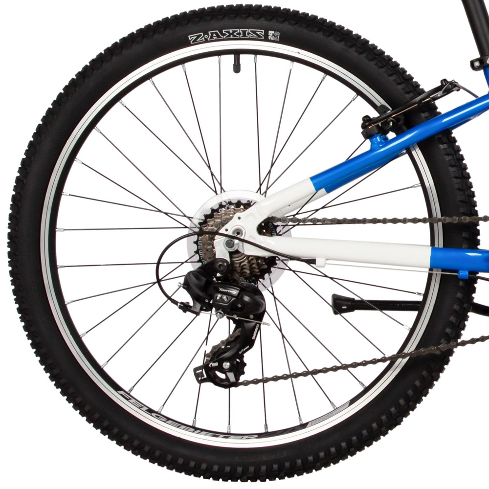 Велосипед 24" NOVATRACK EXTREME р.11" 7 ск. алюм., V-brake, синий-белый