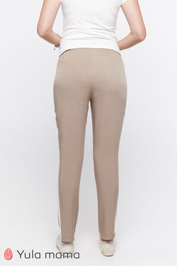 Бежевые свободные брюки для беременных Lilou