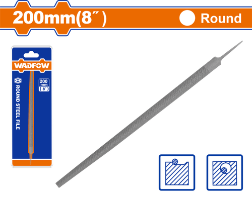 Напильник круглый 200 мм (12/120) WADFOW WFE1648