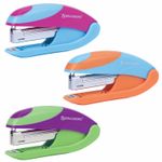 Степлер №10 BRAUBERG "MIX", до 15 листов, с резиновыми вставками, ассорти, 229076