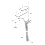 Смеситель для раковины 35к Milardo 	AZUSB00M01 "Azure" литой, п/шпильку, ХРОМ