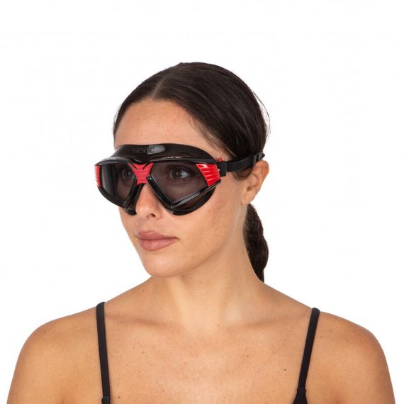 Очки-маска для плавания Seac Sonic тонированные стекла черный/красный