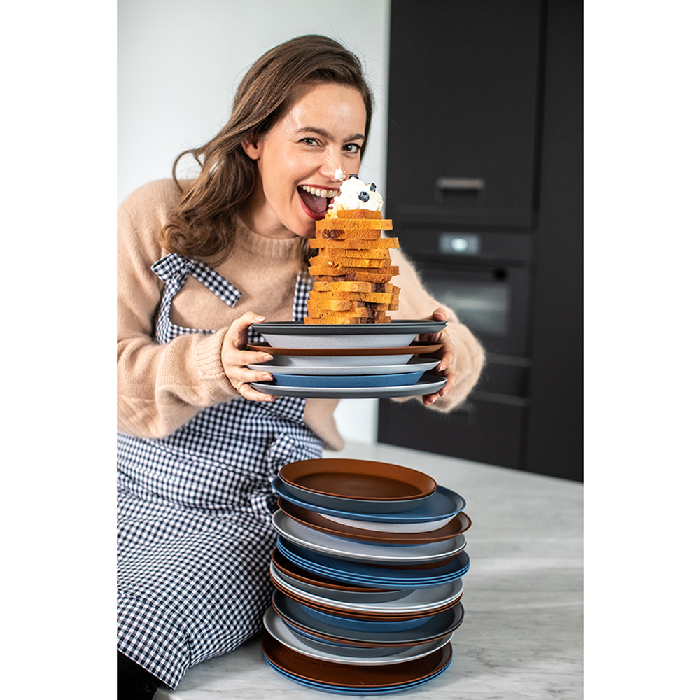 Тарелка connect, organic, D25,5 см, серая