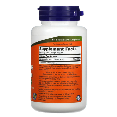 NOW Foods, ацидофильные бактерии, 2 млрд КОЕ, 100 растительных капсул