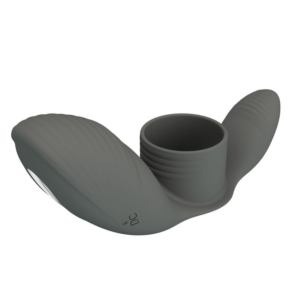Серое кольцо на пенис с вибрацией (Цвет: серый)
