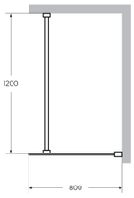 Душевая перегородка Cezares LIBERTA-L-1-80-120-BR-NERO, профиль черный