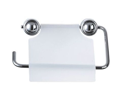 Держатель для туалетной бумаги, хром, пластик, крепление шуруп, Рыжий Кот