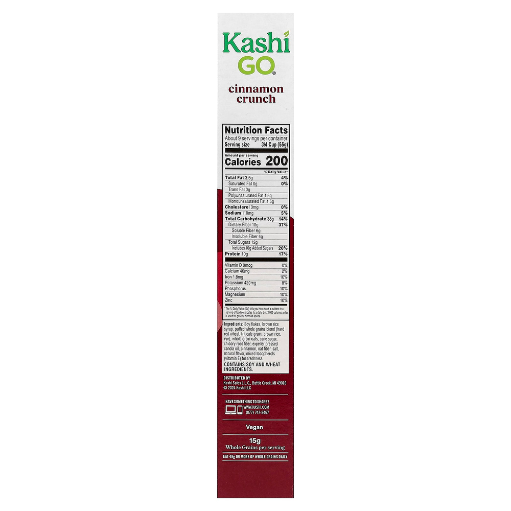 Kashi, GO®, хлопья с протеином и клетчаткой, хрустящая корица, 493 г (17,4 унции)