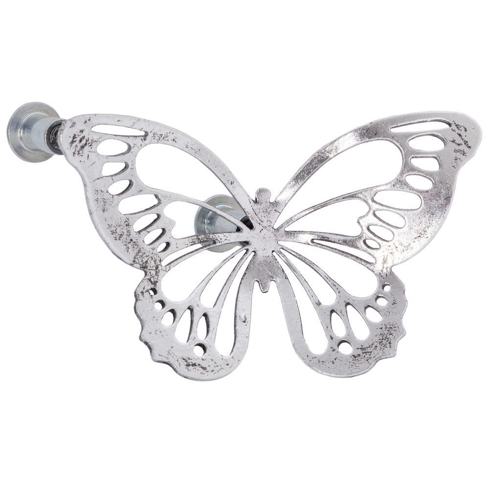 Ручка мебельная Бабочки 110 Античное серебро
