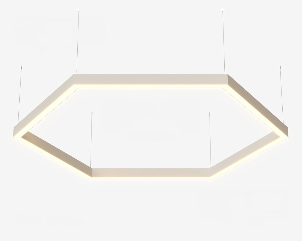 Подвесной LED светильник шестиугольный LP85-ARENA6-400 60Вт (сегмент 404 мм) 3000K 5520Лм белый 808х808х80мм DARKLUM