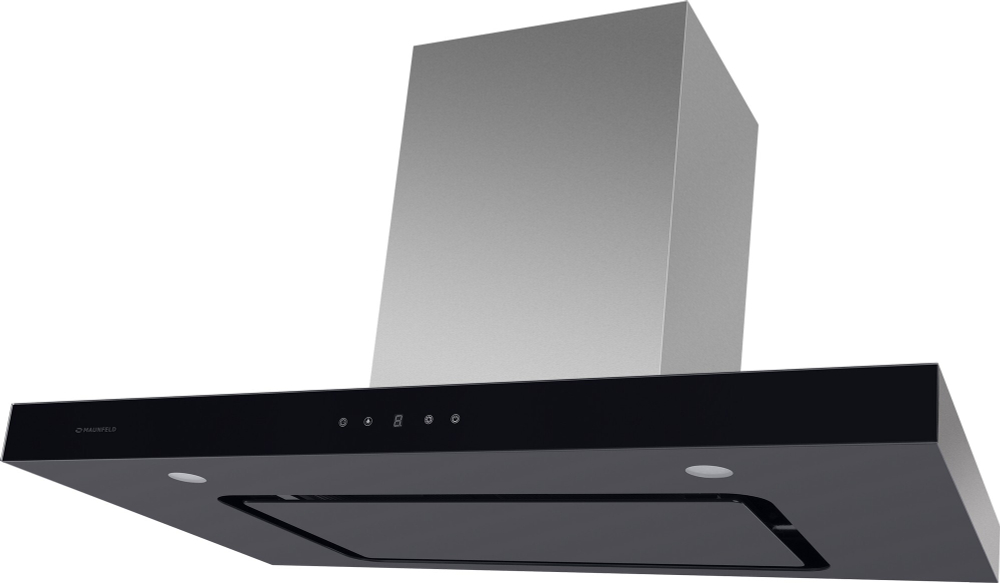 Кухонная вытяжка MAUNFELD Norfolk 90 нержавеющая сталь\черное стекло фото 