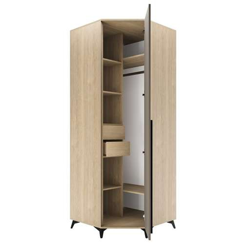 Шкаф угловой 840 1С2Я с ящиками "ЕВА" Дуб Экспрессив - Глиняный