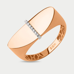 Кольцо женское из розового золота 585 пробы с фианитами (арт. 902871-1102)