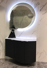 Мебель для ванной комнаты CEZARES RIALTO 104 см правосторонняя Nero grafite 55171 + 55177