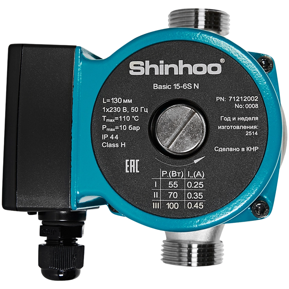 Циркуляционный насос SHINHOO BASIC 15-6S N 130 1x230V