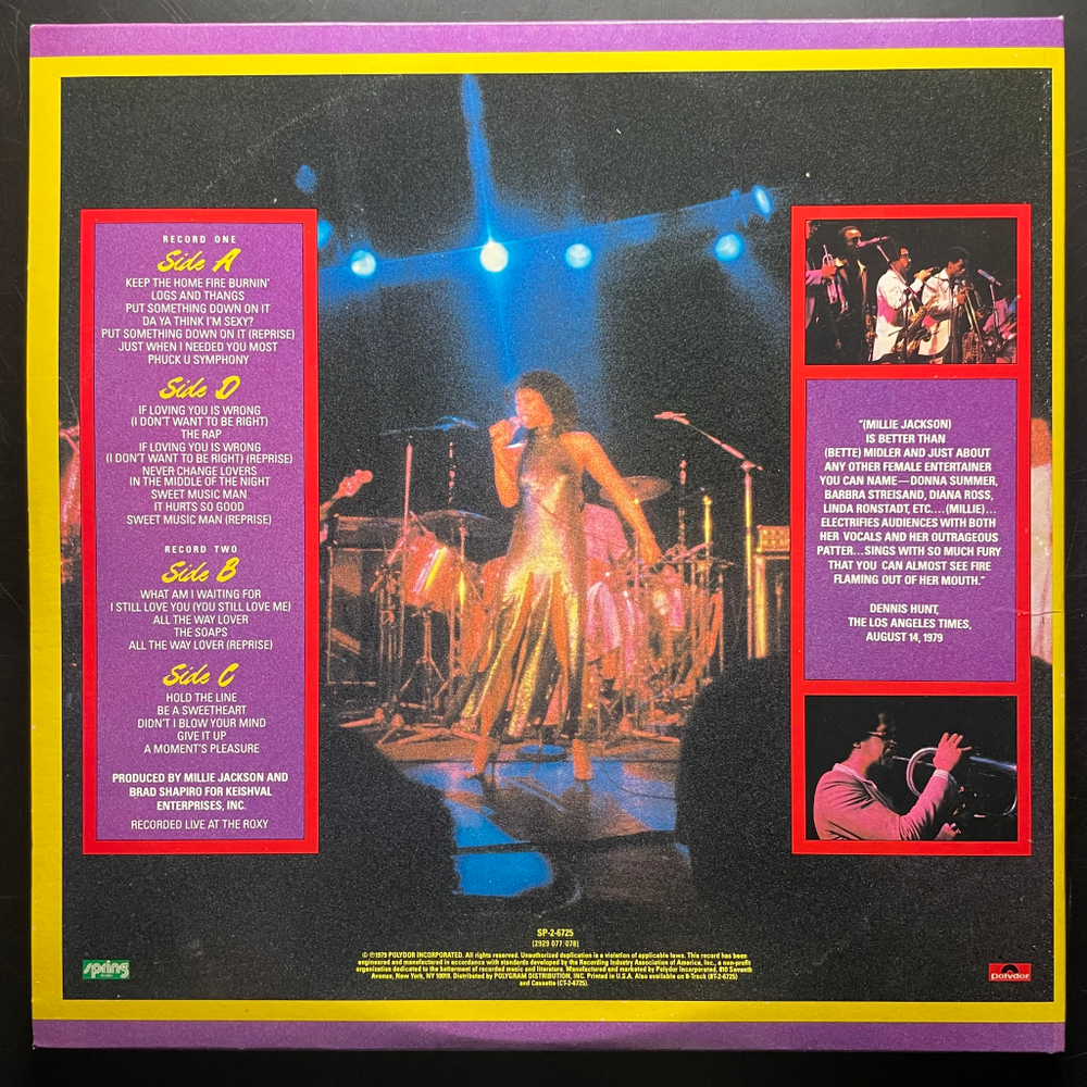 Millie Jackson ‎– Live And Uncensored 2LP (США 1979г.)