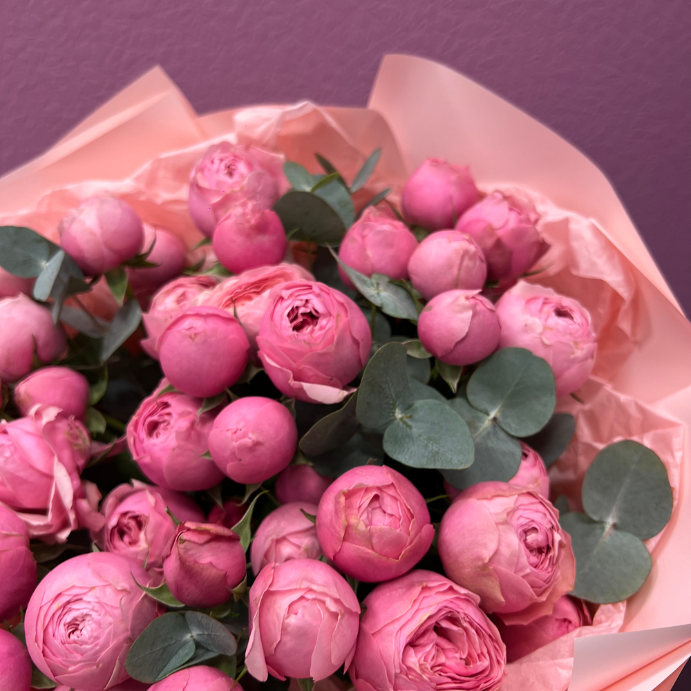 Букет из пионовидных роз "Сильва Пинк" #21