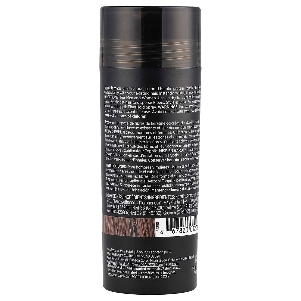 Toppik, Hair Building Fibers, волокна, оттенок коричневый, 27,5 г