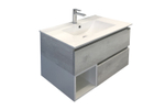 COMFORTY. Тумба-умывальник "Турин-75" дуб белый с раковиной COMFORTY 75E