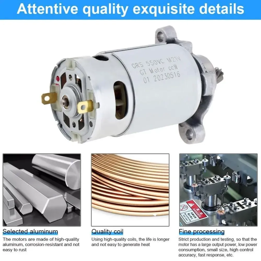 8 конические зубьев RS550 3000RPM DC 21V мотор Подходит для отвертки, бензопилы