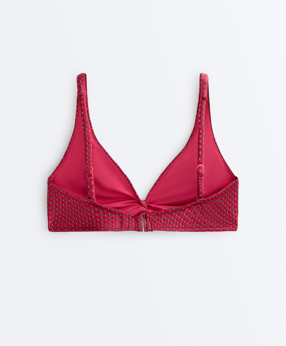 OYSHO Топ-бикини с жаккардовым узором, цвет фуксии