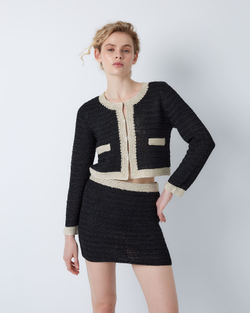 Комплект: жакет и юбка черный/золото