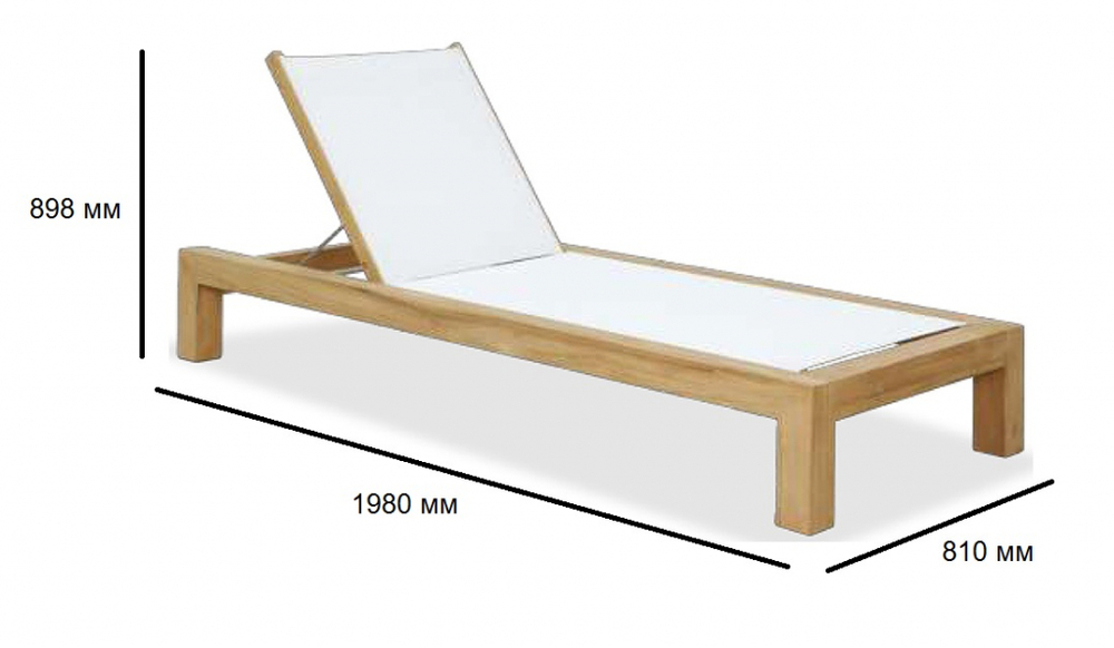 Шезлонг-лежак деревянный Tagliamento Caicos, натуральный