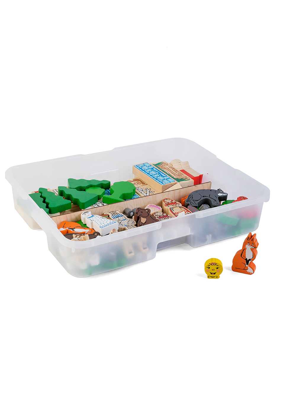 Деревянный конструктор Театр сказок, 89 деталей в контейнере 440х350х90 мм