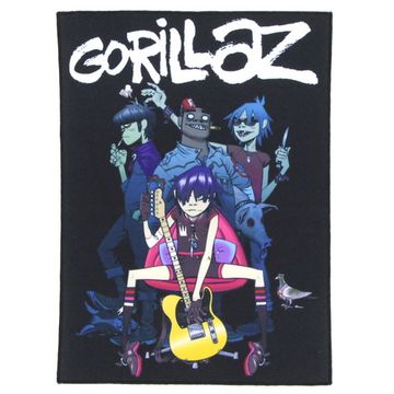 Нашивка спиновая Gorillaz группа с гитарой (374)