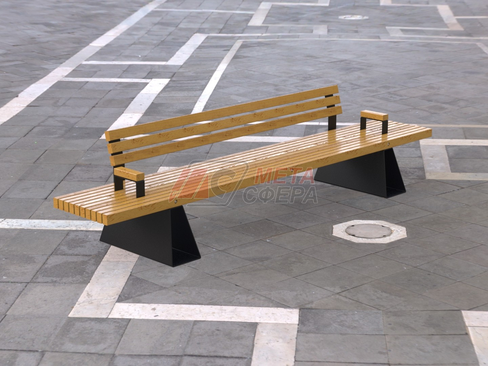 Скамейка Сеул с подлокотниками