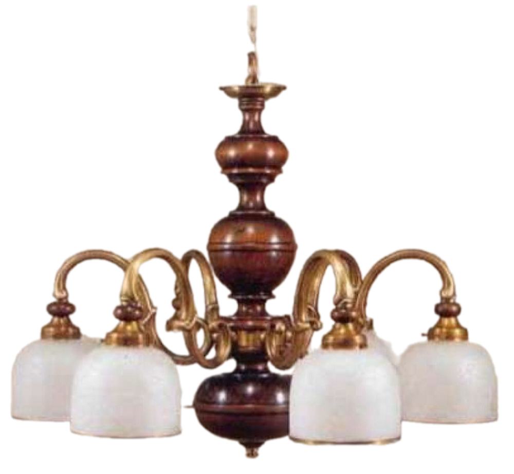 Люстра на 6 ламп со стеклом 70 см