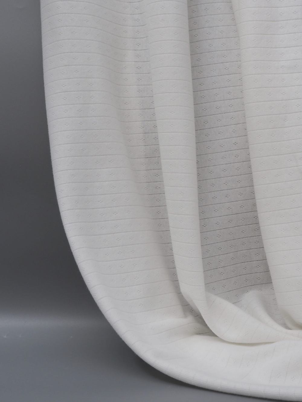 Рибана ажурная цвет теплый белый, хлопок с эластаном