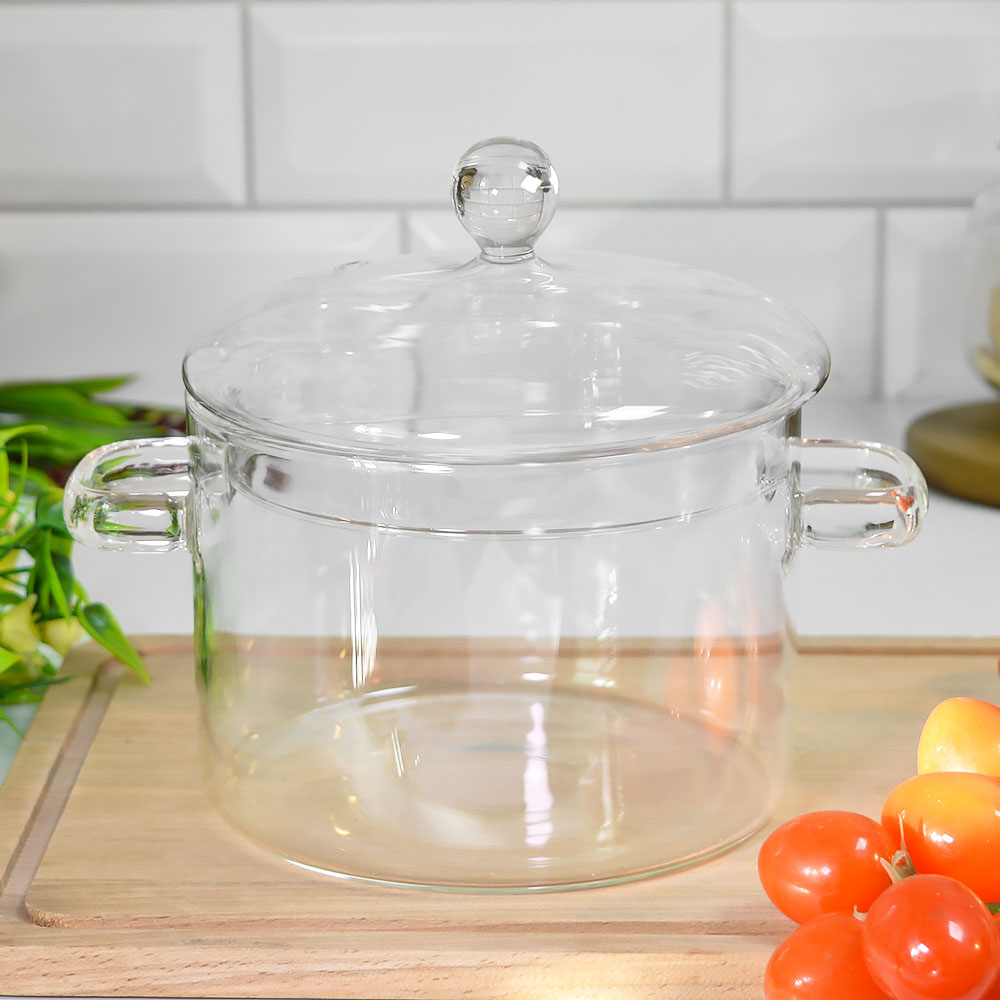 Кастрюля 1,5л стеклянная с крышкой "Vittorio"