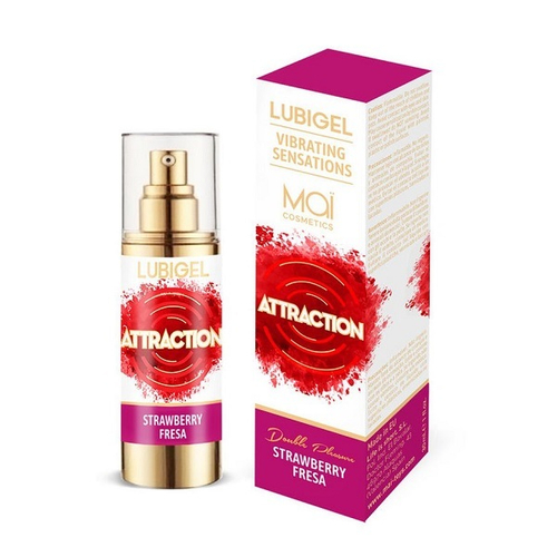 Интимный гель с эффектом вибрации и ароматом клубники Mai cosmetics 30мл