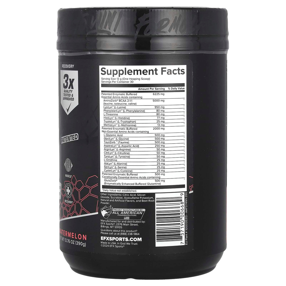 EFX Sports, AminoZorb® Elite 21, арбуз, 390 г (13,76 унции)