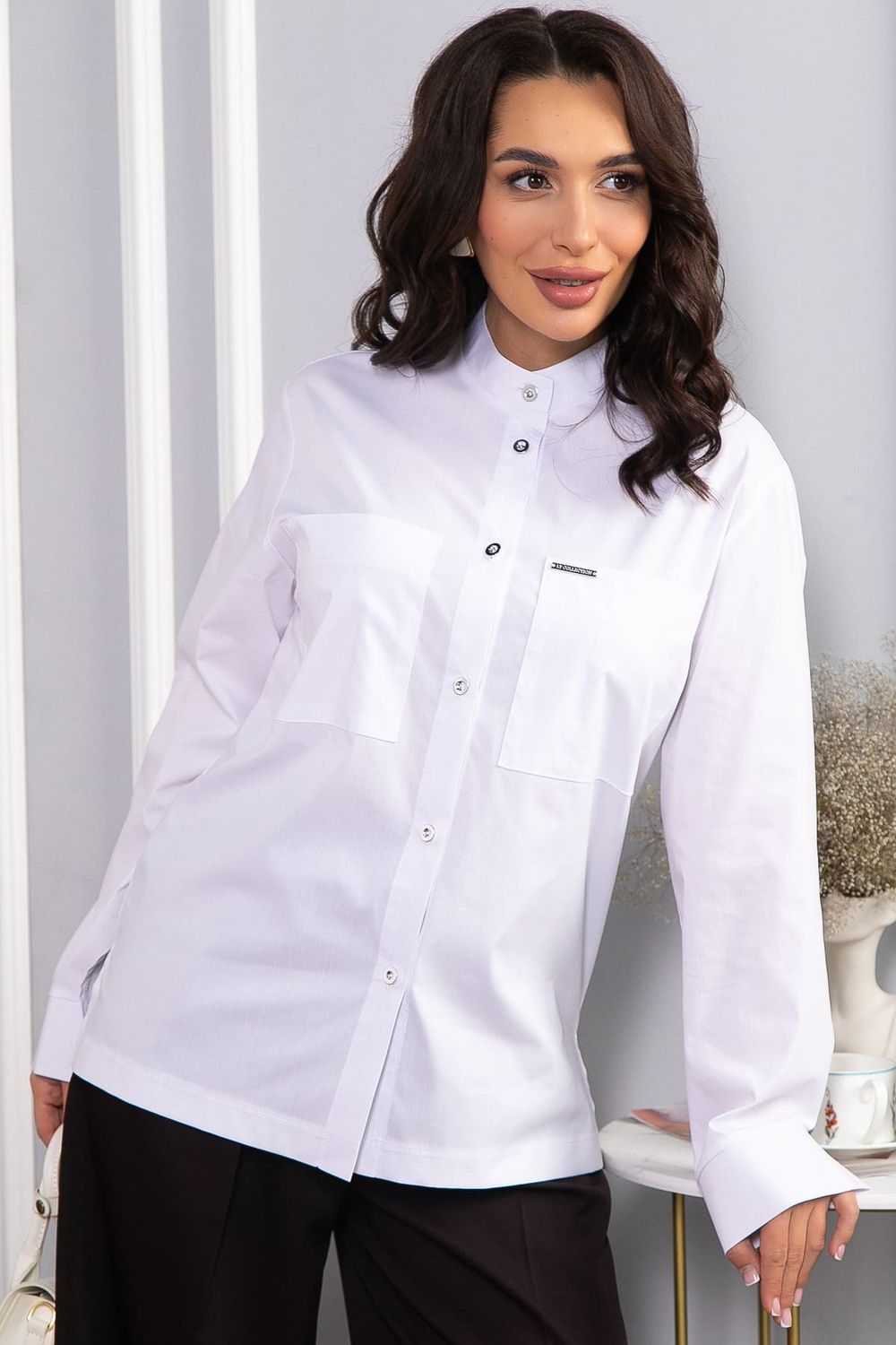 Рубашка хлопковая Асгарда (белая) Б14567-31М LT Collection