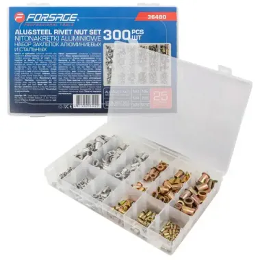 Набор заклепок алюминиевых и стальных 300шт. Forsage F-36480