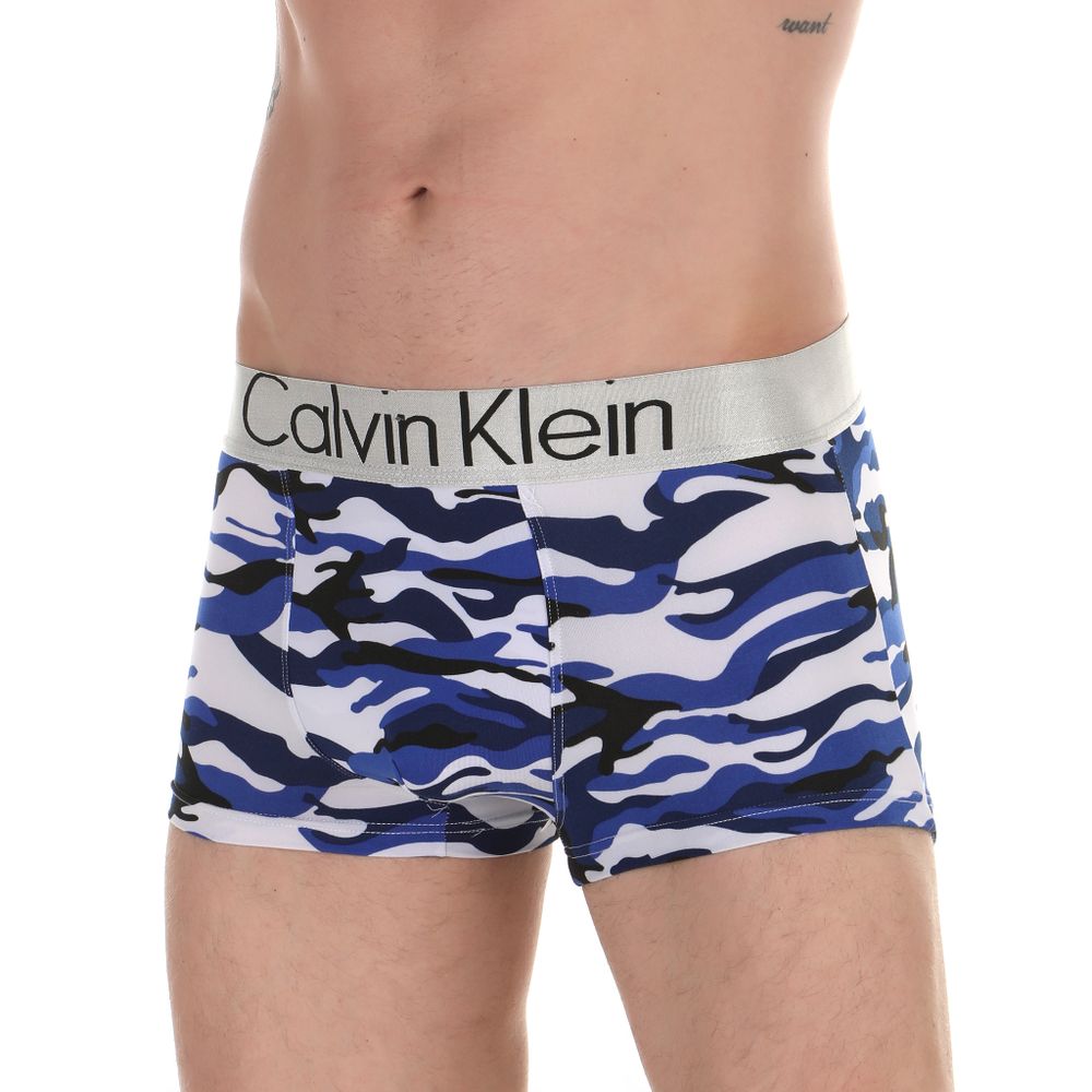 Мужские трусы боксеры синие с камуфляжным принтом Calvin Klein