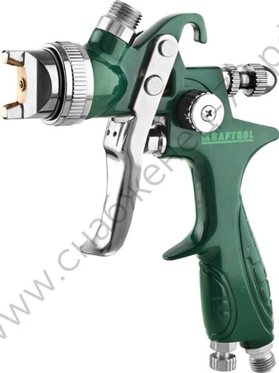 KRAFTOOL AirKraft, HVLP, 1.7 мм, пневматический краскопульт с верхним бачком (06522-1.7)