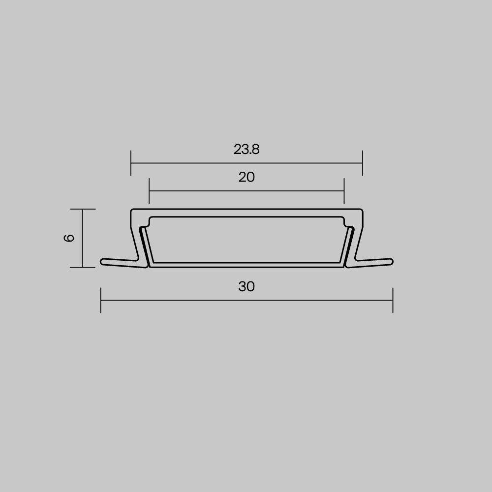 встраиваемый с накладным фланцем 30x6 (2м.) Maytoni ALM-3006-S-2M 632018