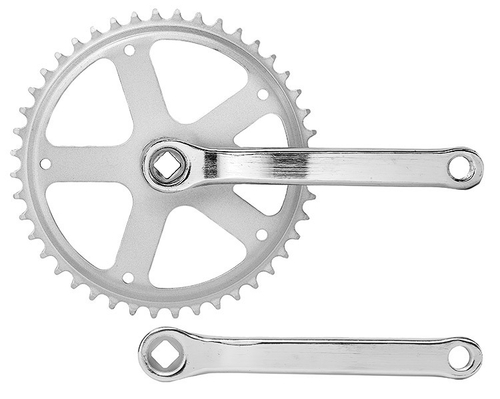 Система шатунов HDL-S140 , звезда на 44 зуба 1/2"х3/32 стальная, шатуны 165 мм стальные кованые, хромированные, квадратное посадочное место "под ромб", линия цепи 45 мм