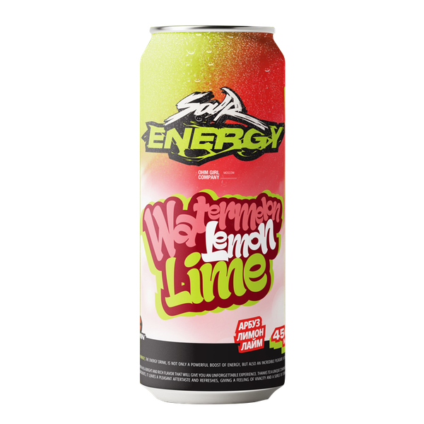 Купить Напиток Sour Energy - Арбуз Лимон Лайм 450 мл