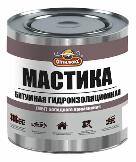 OPTILUX  Мастика Битумная Гидроизоляционная МБГ  1,8кг (ИжСинтез)