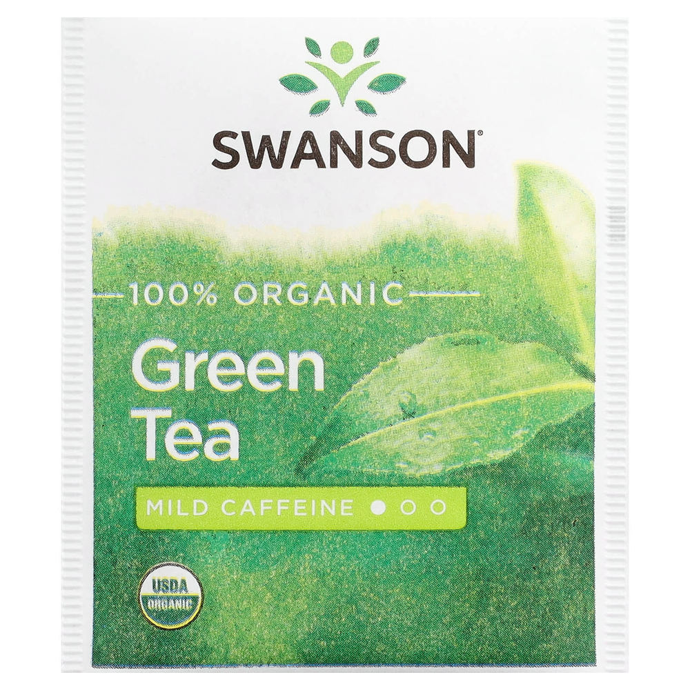 Swanson Vitamins, 100% органический зеленый чай, 20 чайных пакетиков, 40 г (1,4 унции)
