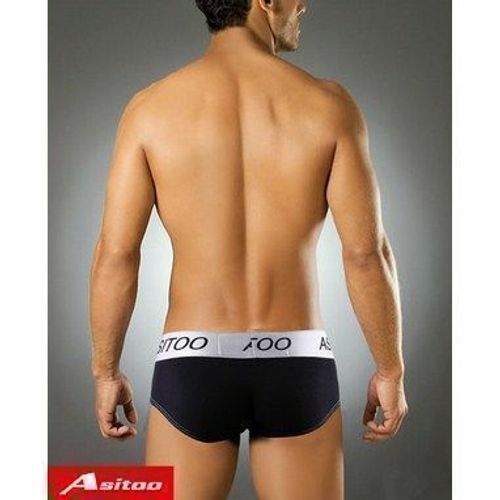 Мужские трусы брифы черные Asitoo Cotton Black Brief AST0021