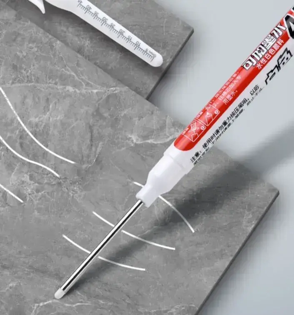 Маркеры строительные разметочные с длинным наконечником длиной 45мм, цветные 5 шт.